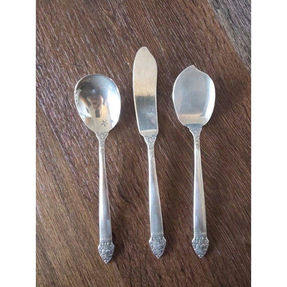 Oneida Community Plate Lot King Cedric Butter Spreader Sugar Spoon Jelly Spoon
